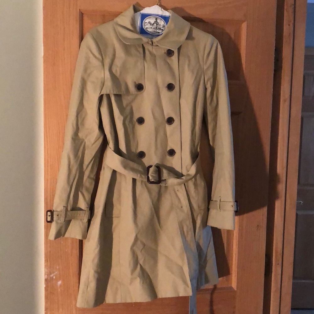Jcrew khaki trench coat worn once size 6
